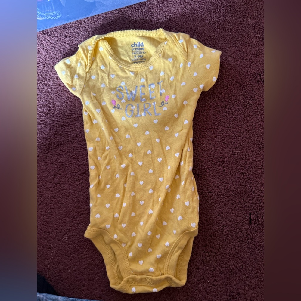 Child of Mine Yellow Heart Print Bodysuit